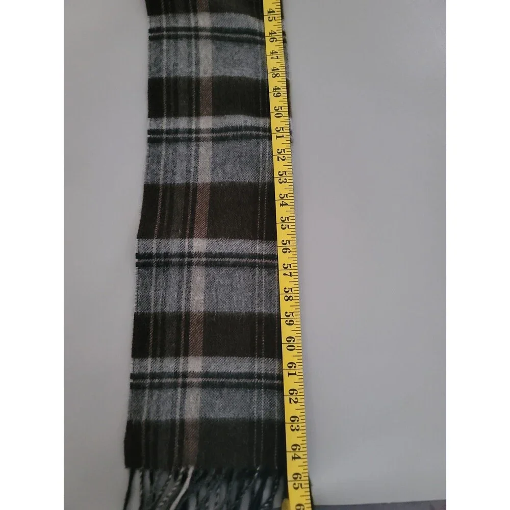 Daniel Cremieux 100% Alpaca Plaid Print Fringed Men's Scarf One Size New